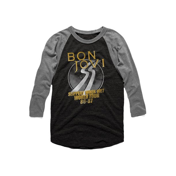BON JOVI 'Slippery When Wet World Tour' Raglan T-Shirt