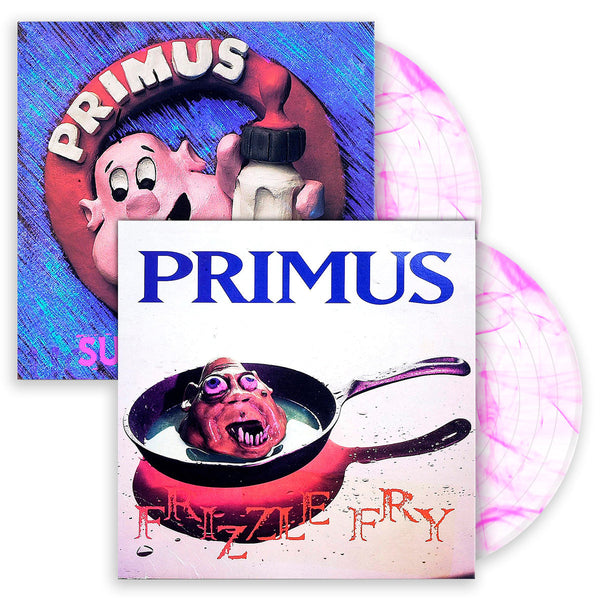 PRIMUS 'FRIZZLE FRY' & 'SUCK ON THIS' LP BUNDLE (Clear w/ Pink Swirls)