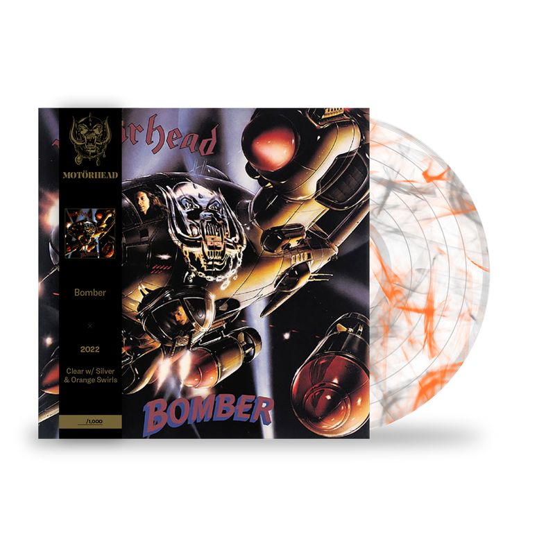 MOTÖRHEAD 'BOMBER' LP (Limited Edition, Clear w/Silver & Orange Swirls Vinyl)