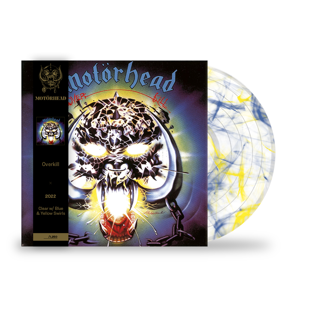 MOTÖRHEAD 'OVERKILL' LP (Revolver Limited Edition, Clear w/Blue & Yellow Swirls Vinyl)