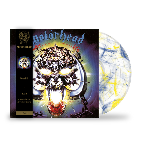 MOTÖRHEAD 'OVERKILL' LP (Revolver Limited Edition, Clear w/Blue & Yellow Swirls Vinyl)