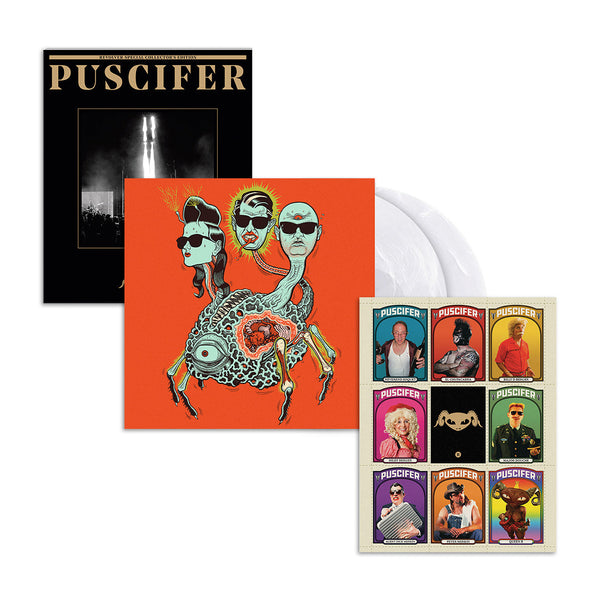 PUSCIFER x Revolver Special Collector's Edition Magazine w/ 'Global Probing, Live from Prescott' 2LP (Clear w/White Smoke)