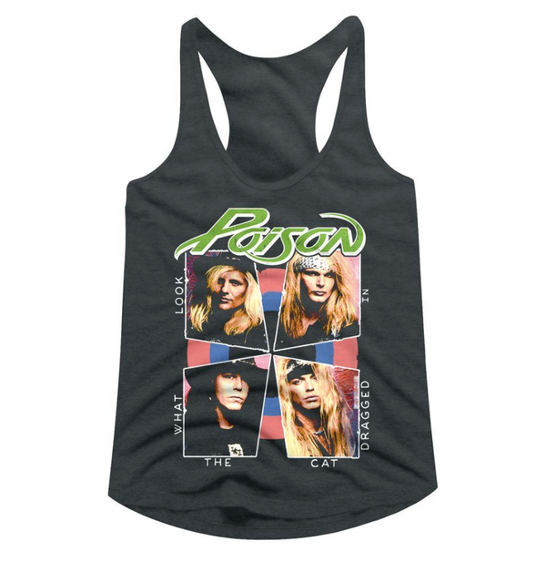 POISON 'Look What The Cat Dragged In' DARK GREY TANKTOP