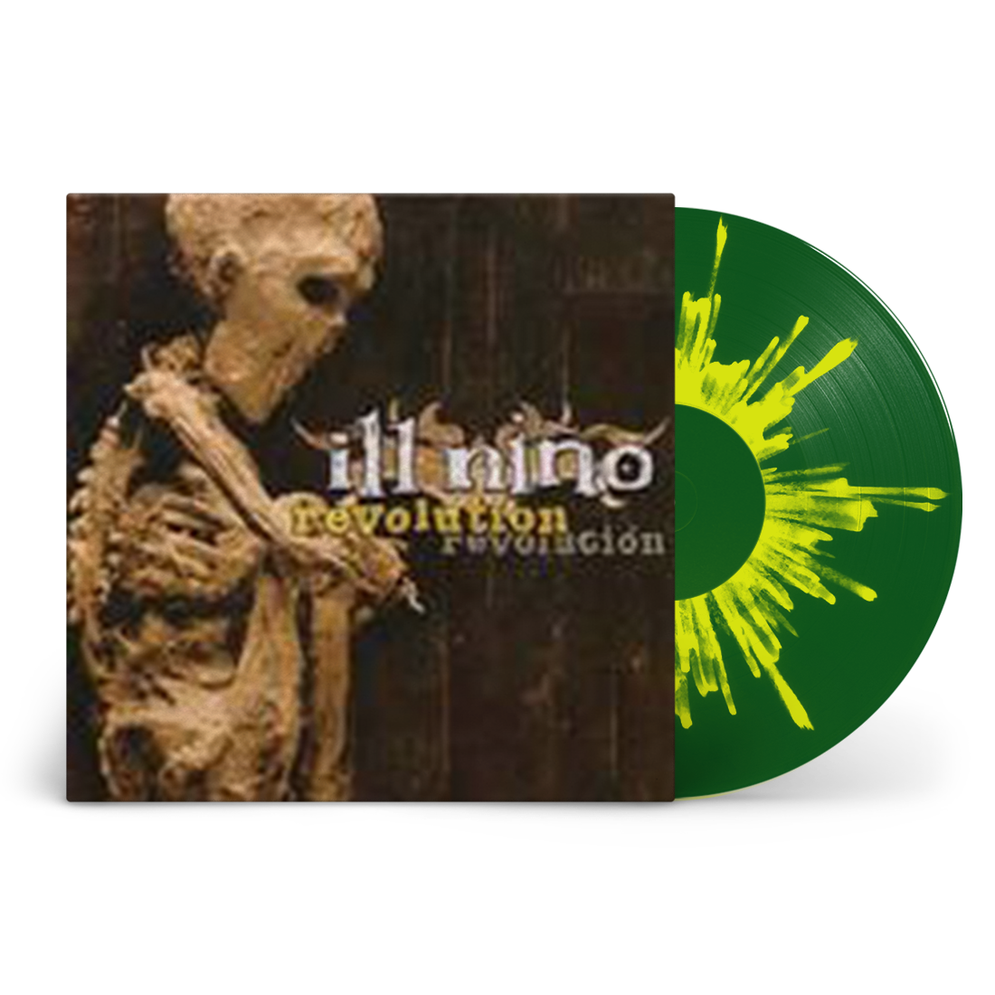 ILL NINO 'REVOLUTION REVOLUCION' DARK GREEN WITH YELLOW SPLATTER LP