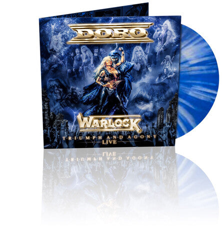 DORO 'WARLOCK TRIUMPH & AGONY LIVE' LP (Marble Blue & White Vinyl)
