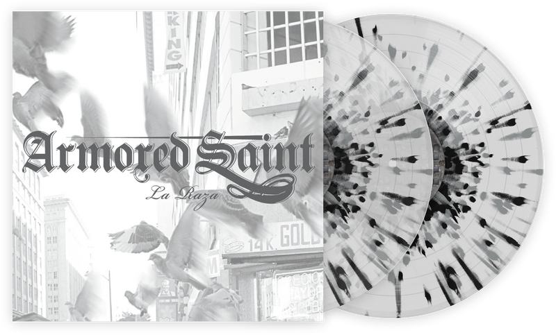 ARMORED SAINT 'LA RAZA' CLEAR WITH BLACK AND SILVER SPLATTER 2LP